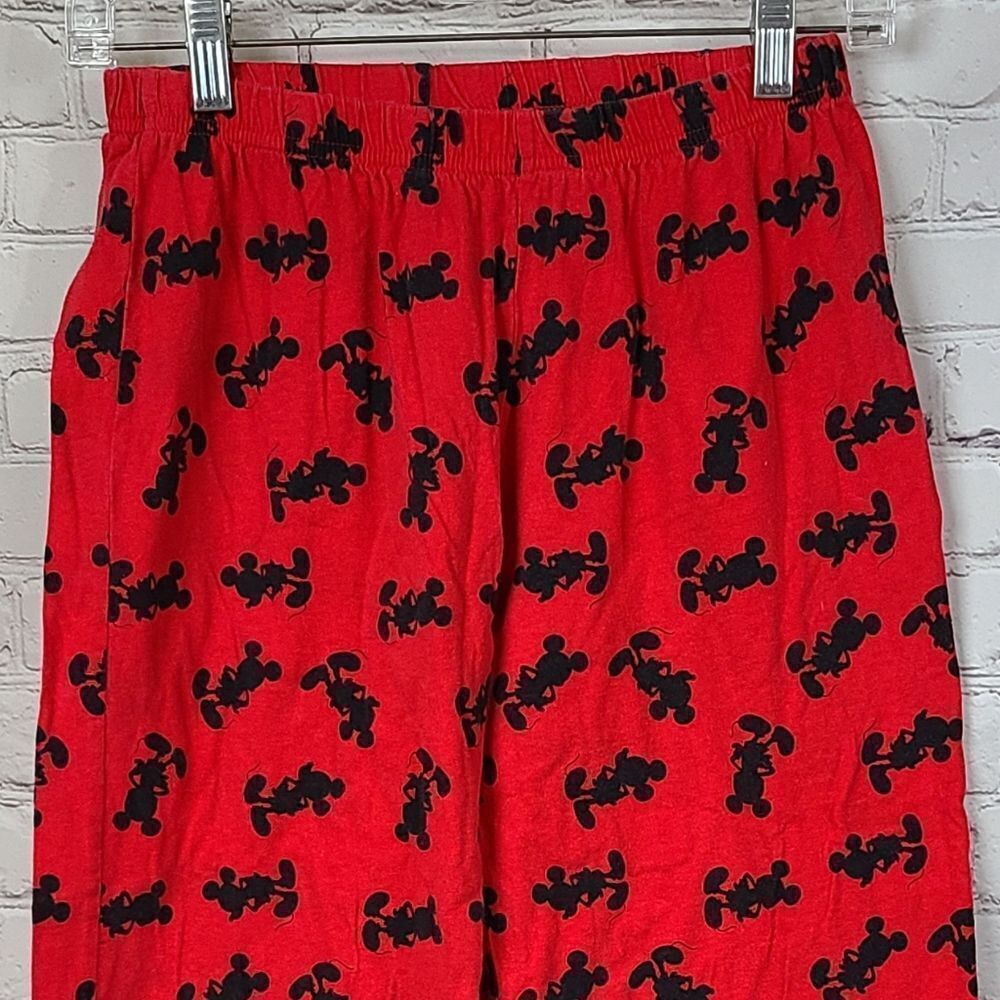 Disney Mickey Mouse 2pc Cami PJs Pajama Set Red Black Silhouette Loungewear - Picture 9 of 13